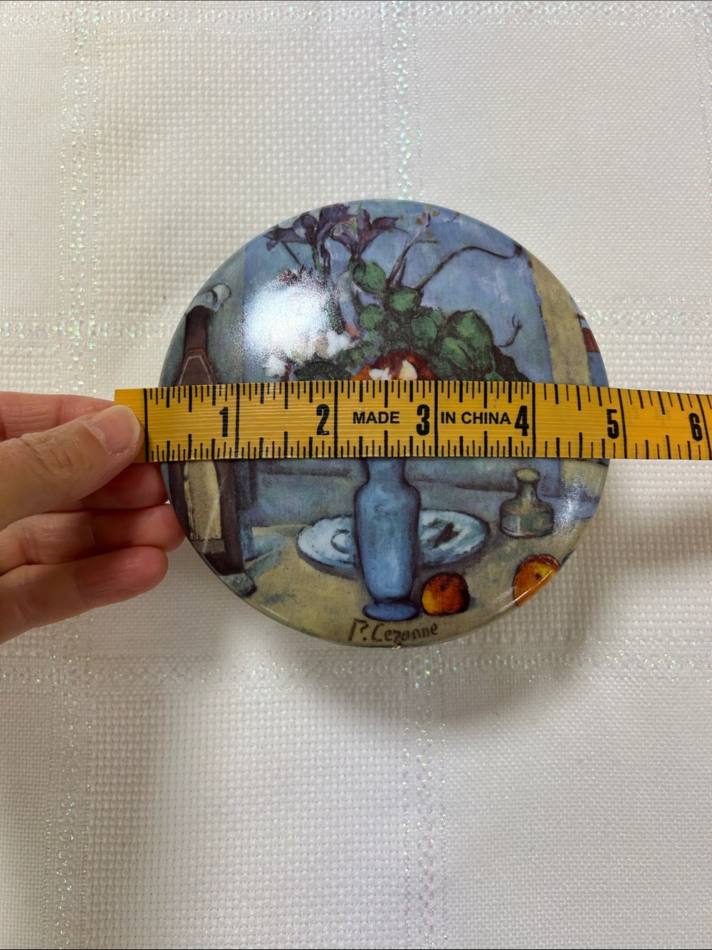 Goebel Artis Orbis porcelain trinket box - Paul Cezanne painting “Le Vase Bleu” image 4